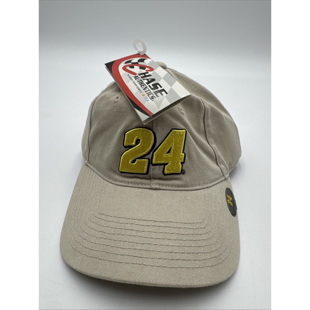 Vintage 2004 Jeff Gordon 24 Nascar Chase Authentics Tan Cap NWT With Hat Clip